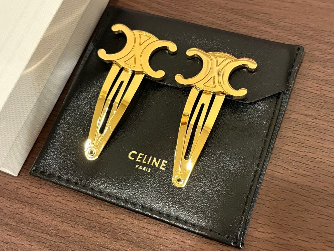 CELINE　セリーヌ　トリオンフ ゴールド ヘアピン　ヘアクリップ