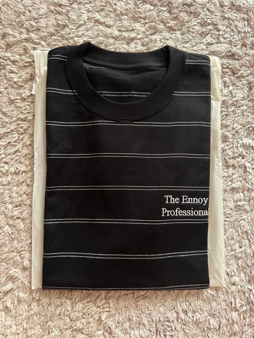 トップス ENNOY PANEL BORDER S/S T-SHIRT (BLACK)