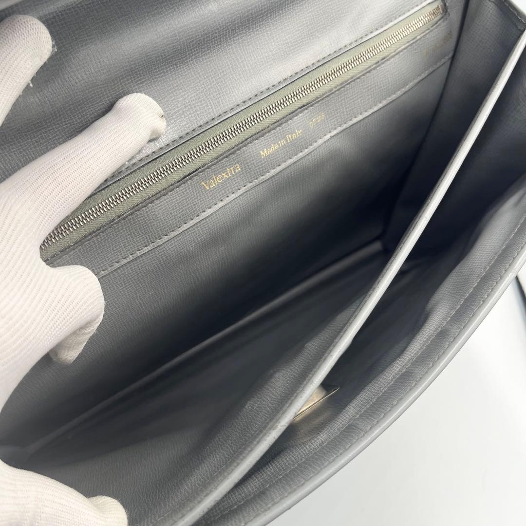 【希少カラー】Valextra ブリーフケース　ビジネスバッグ　2室　グレー