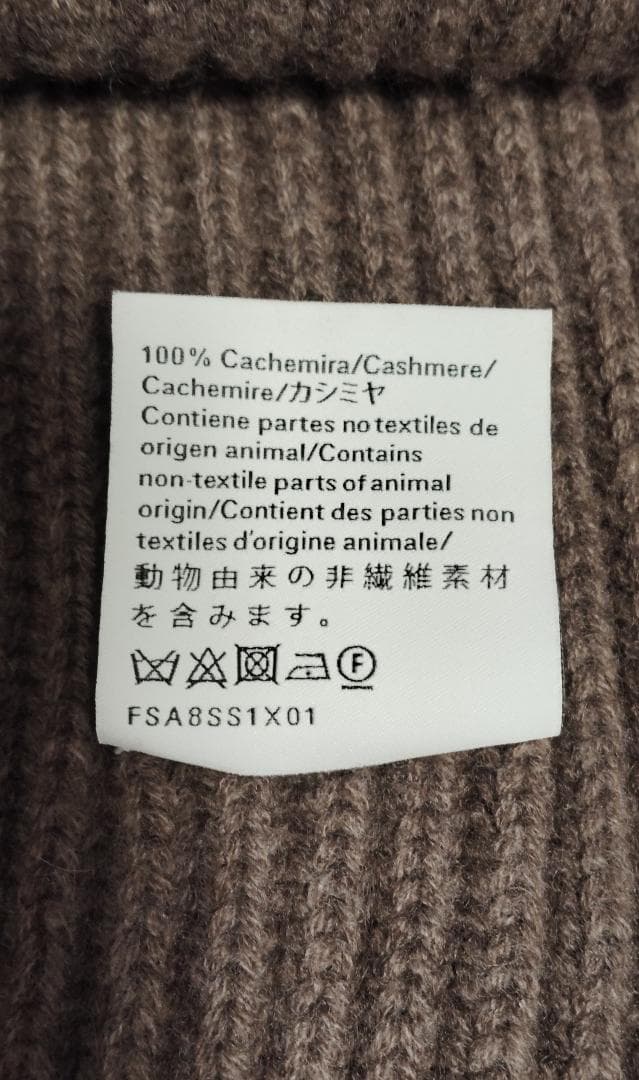 ふ*ん様 LOEWE カシミヤ リブ編みマフラー ダークベージュ