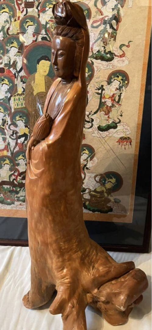 開運！特大一刀掘り　観音菩薩像