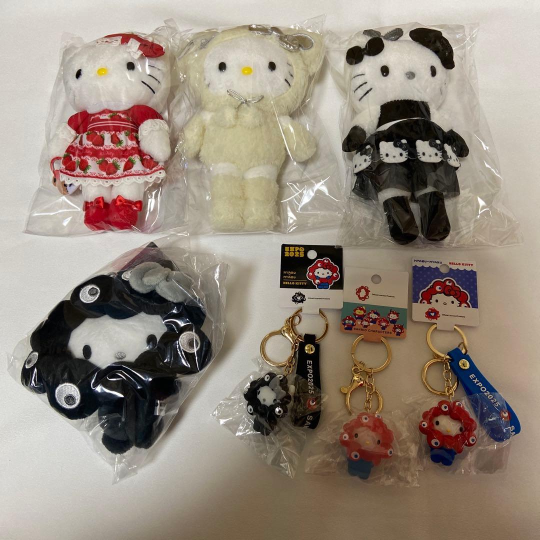 キティ マスコット 立体マスコットストラップ ミャクミャク 黒 ハローキティ展