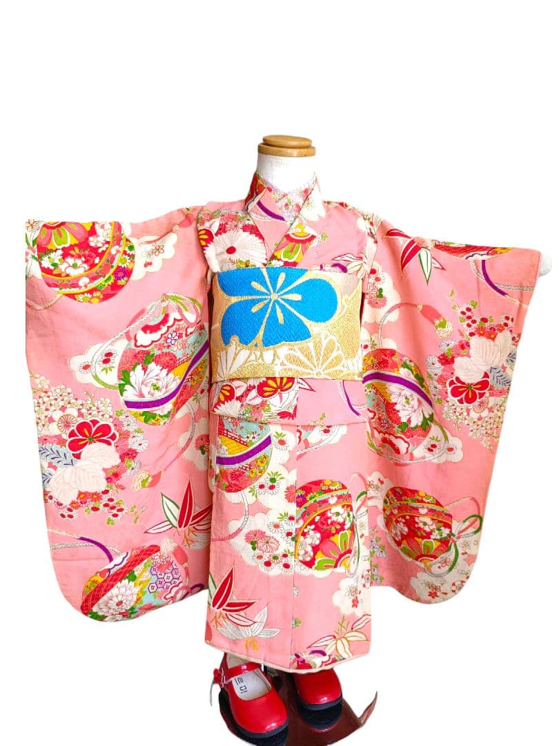 アンティークくすみピンクの着物単品