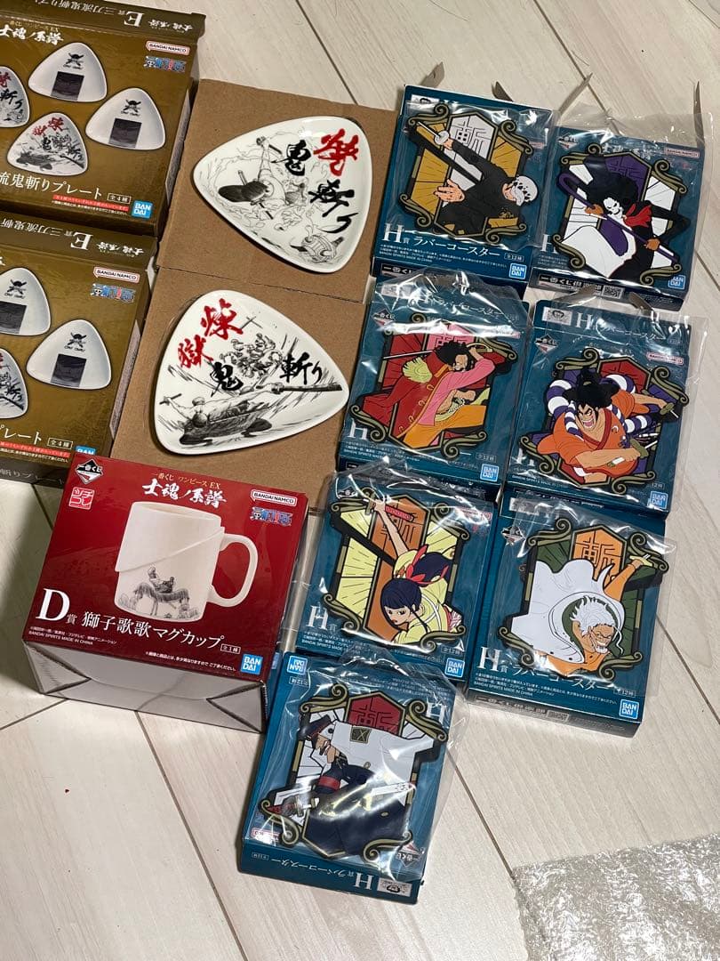 ワンピース一番くじEX マグカップ・皿・コースターセット