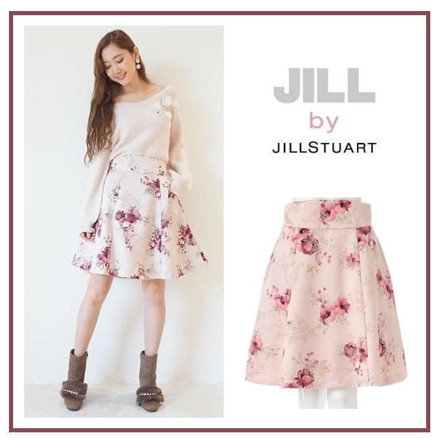 ジルバイジルスチュアート フローラル　フロート　サテン　スカート
