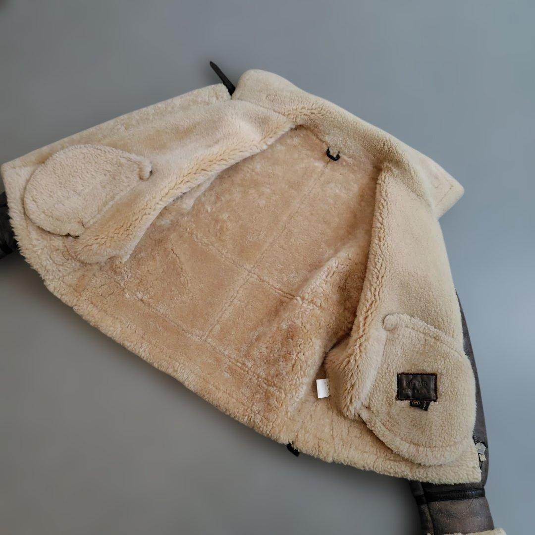 USA製 羊革 リアルムートンジャケット B3 B-3 US ARMY ワッペン