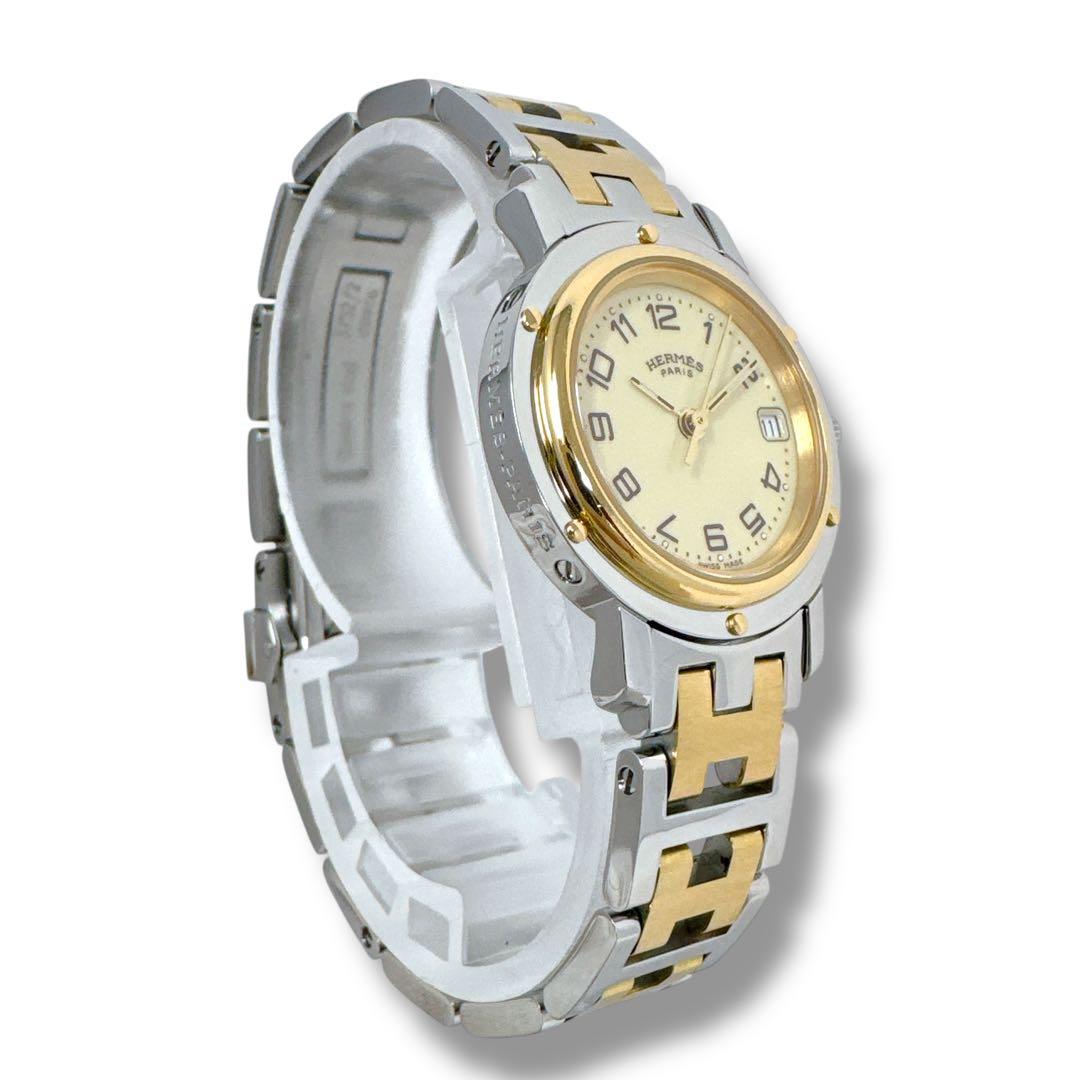 エルメス クリッパー CL4.220 コンビ Dバックル レディース 時計 美品