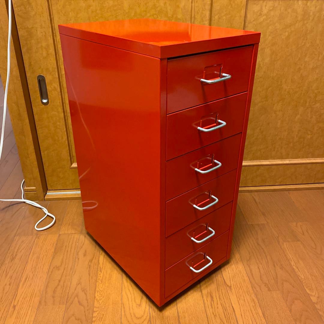 IKEA ヘルメル引き出しユニット　キャスター付き　レッド　キャビネット