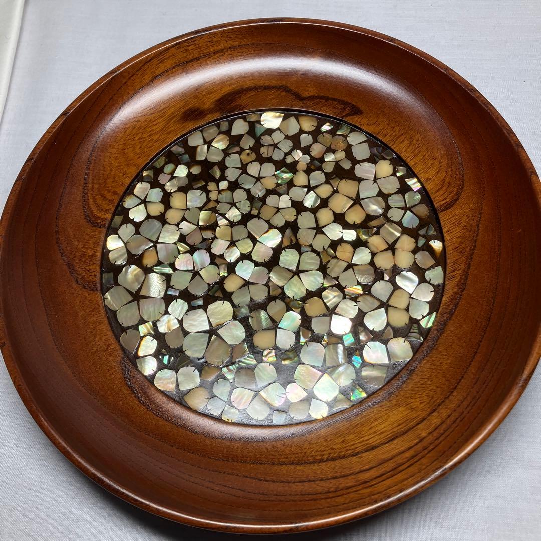 螺鈿　欅　小皿(小島　雄四郎)