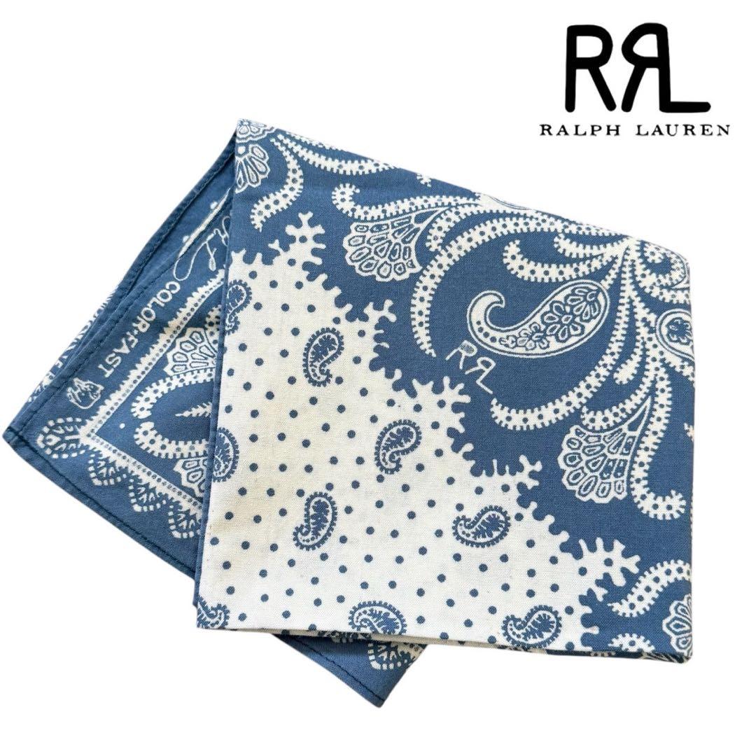 初期【RRL】ペイズリー柄　インディゴバンダナ