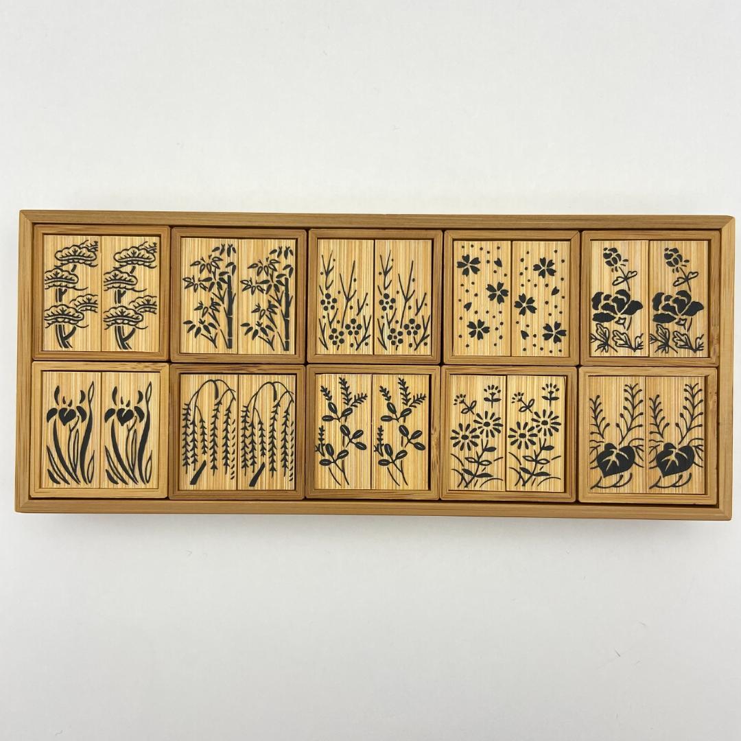 十種香札 白竹　木箱入　茶道具　七事式　花月　茶事　伝統工芸品