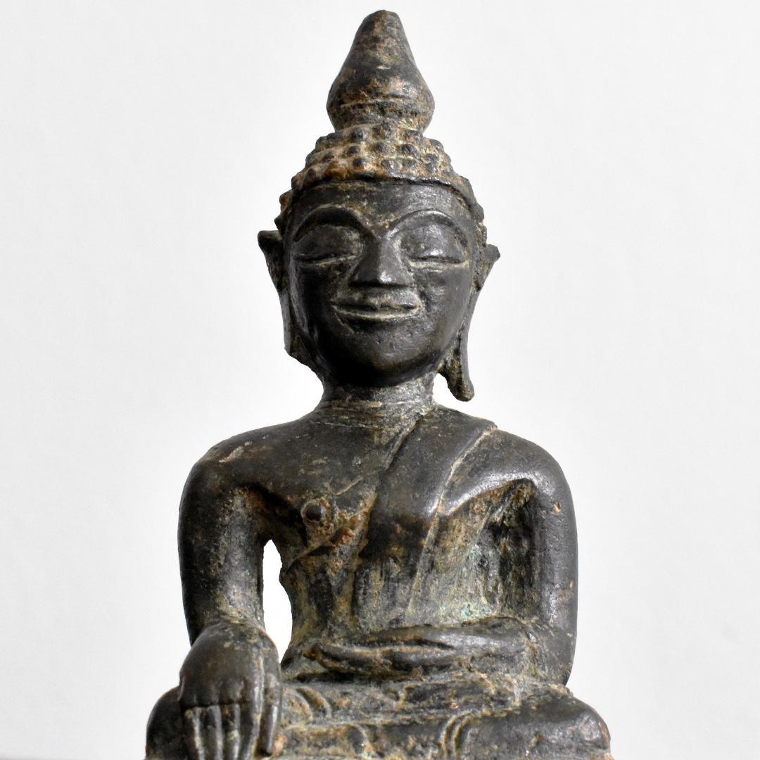 18世紀 東南アジア ラオス 青銅製仏像 /古銅/鋳造/金銅仏/ブッダ/タイ