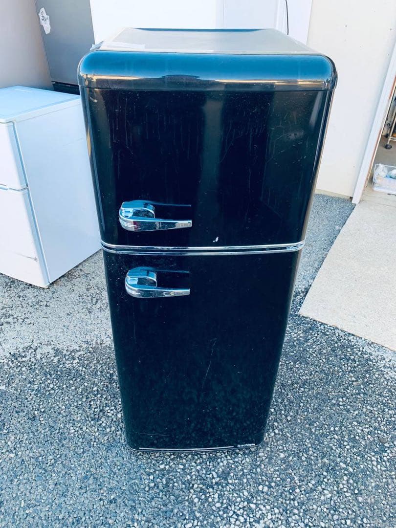 送料設置無料　A-Stage ２ドアレトロ冷凍冷蔵庫 WRE-2115K