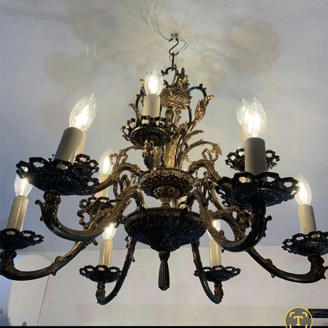 アンティーク真鍮シャンデリア 12灯