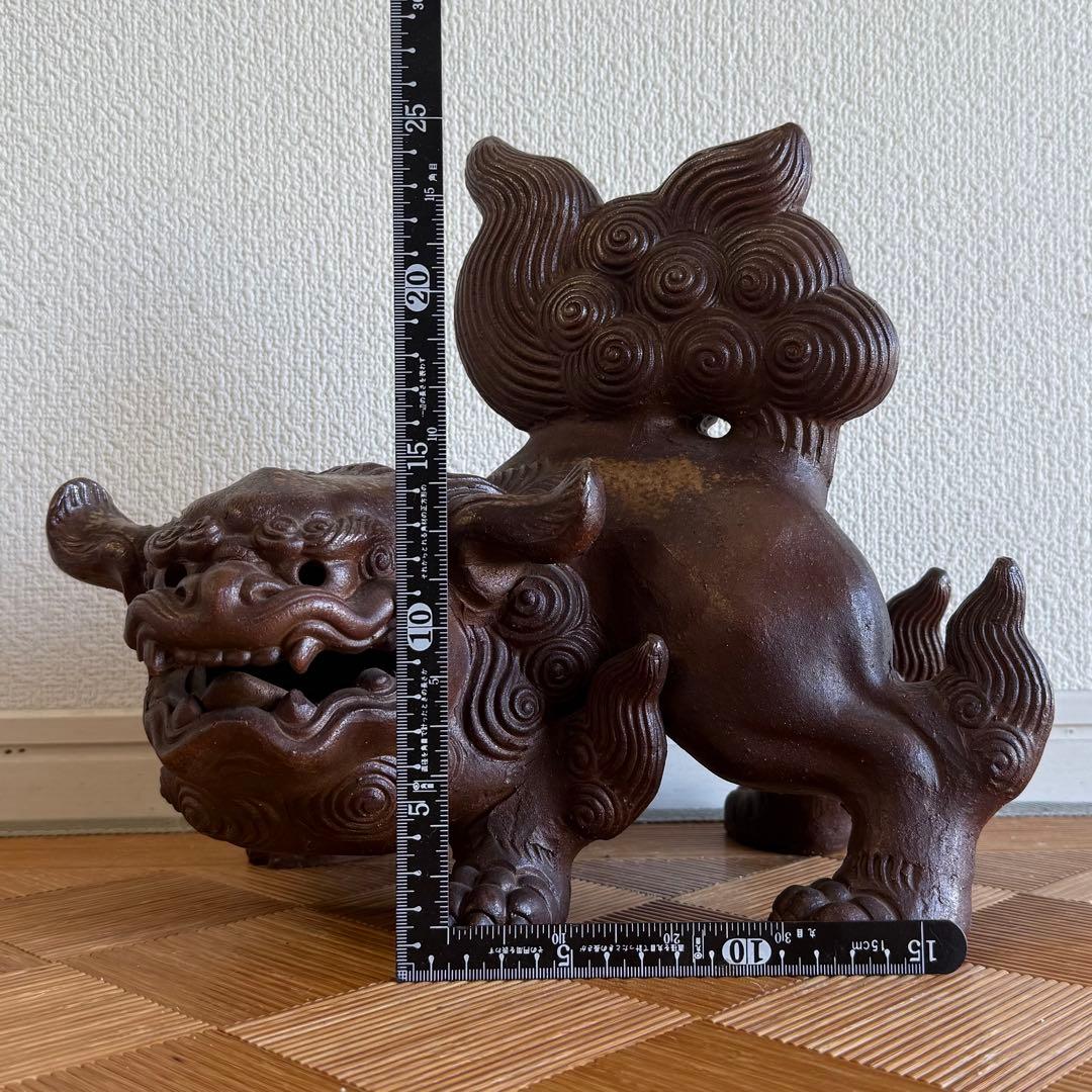 T*e様 SNT934 大型 備前焼 名工 木村長十郎友敬 獅子　唐獅子 狛犬