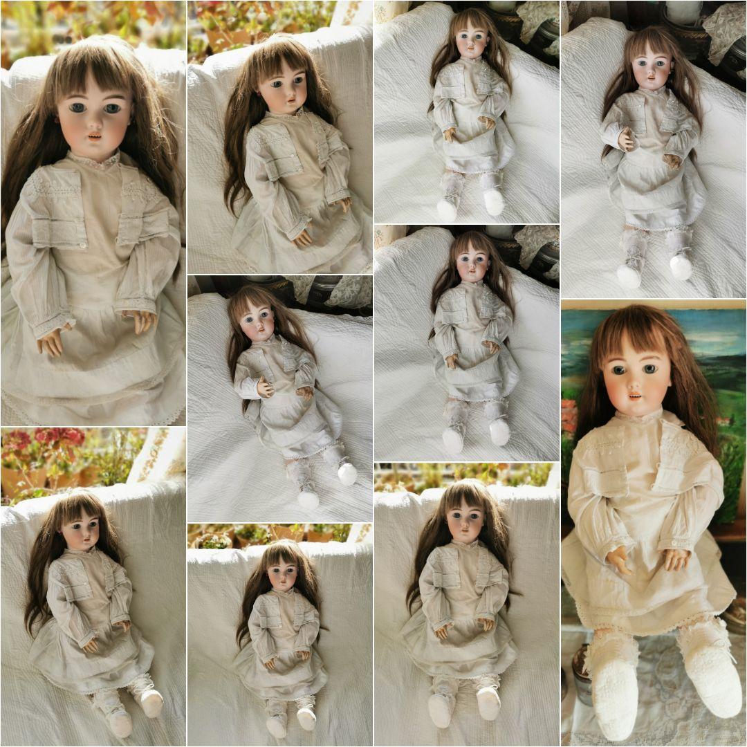 アンティークドイツ シモン＆ハルビック 美少女ビスクドール コットンドレスボレロ