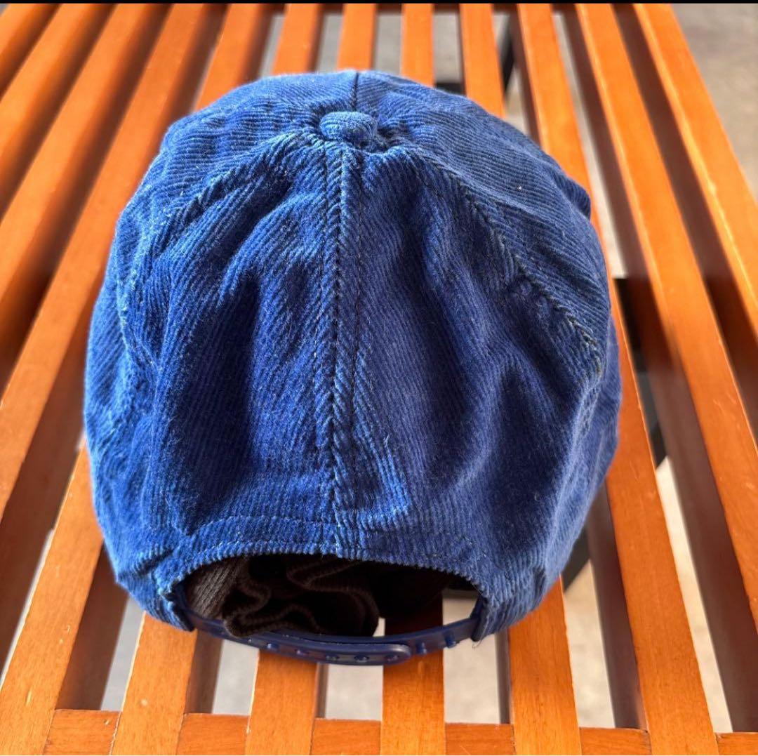 80s USA製 コーデュロイキャップ ブルー トラッカーキャップ BH98