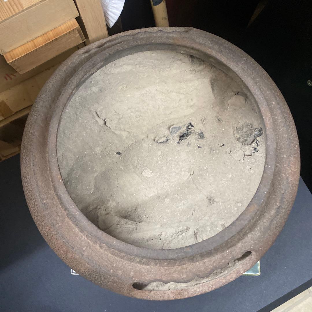 風炉釜 茶道具 茶釜 前瓦 茶道 鉄釜 鉄製 工芸品 昭和レトロ