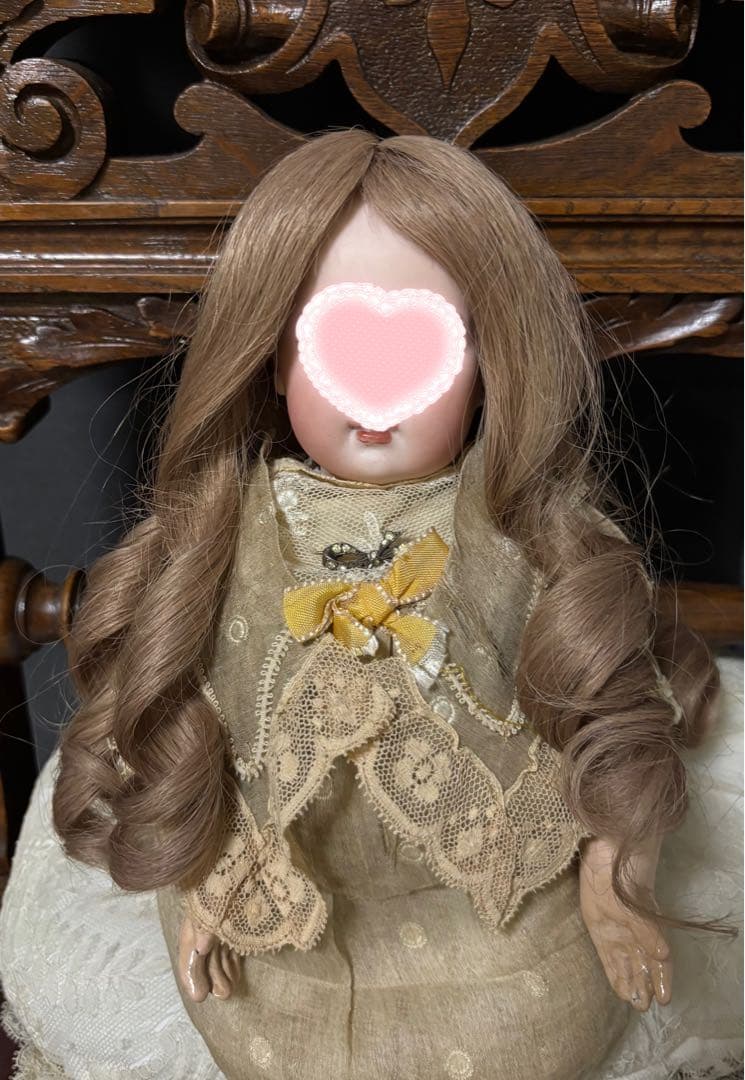 ☆セール中　ビスクドール 用ウイッグ　人毛　フランス製　小さいドール用