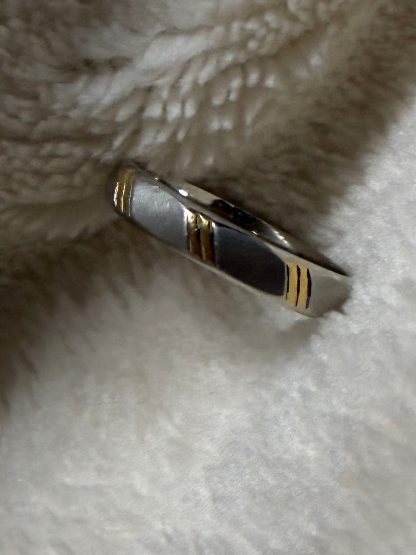 K18 pt900 コンビ　リング