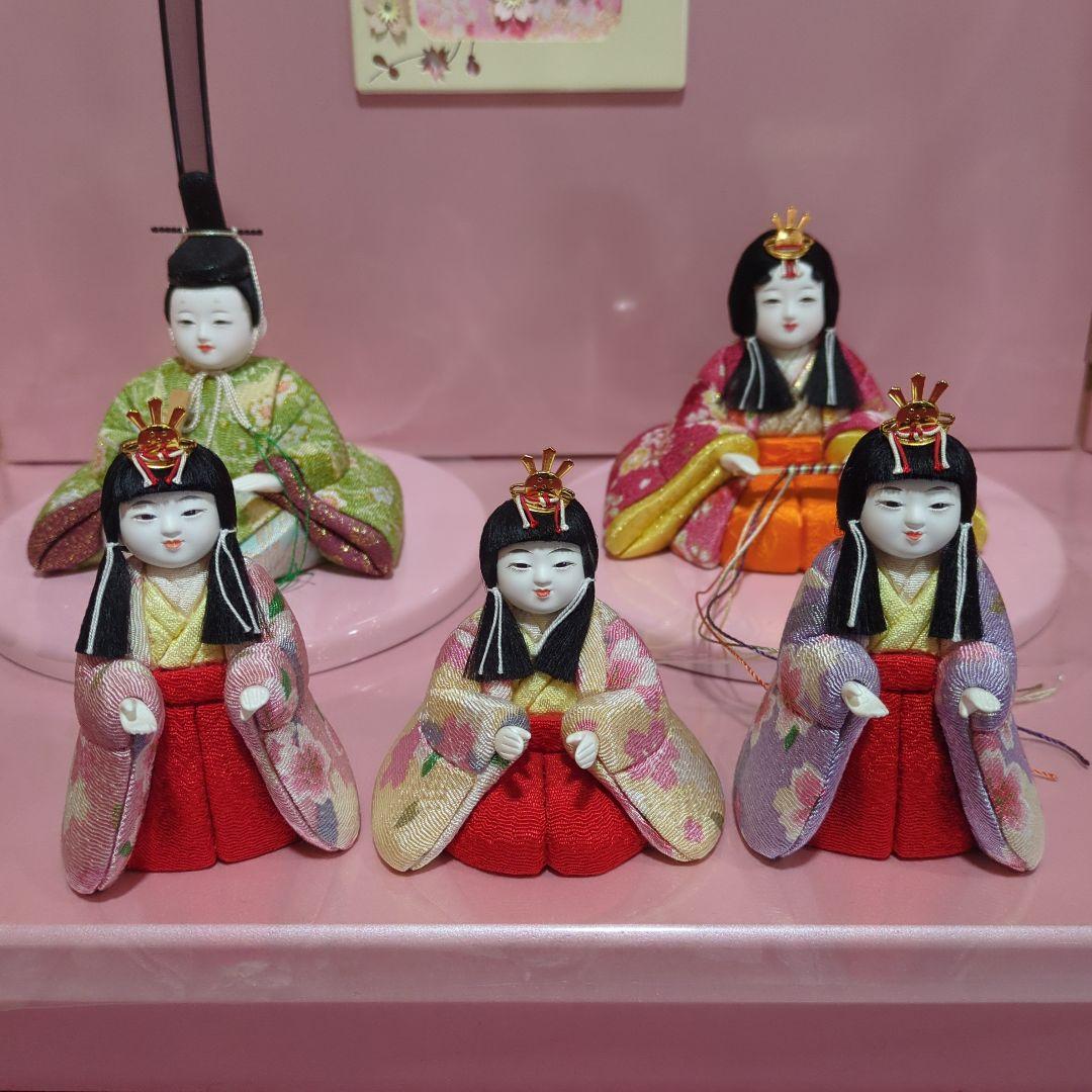 木目込雛五人揃、柿沼東光作