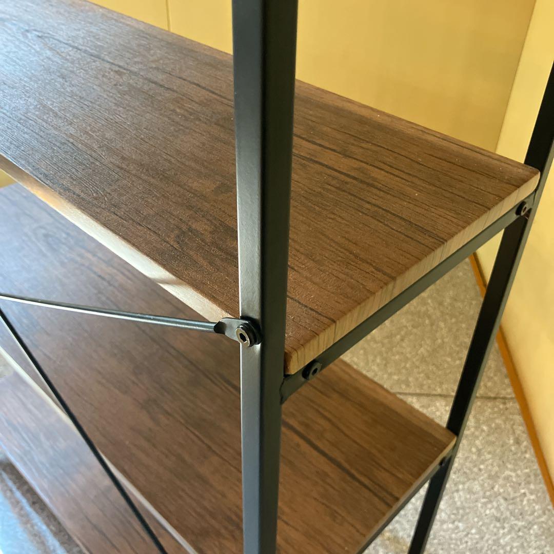 Salut!　サリュ オールドアイアンラックワイド4段シェルフ　ディスプレイ棚