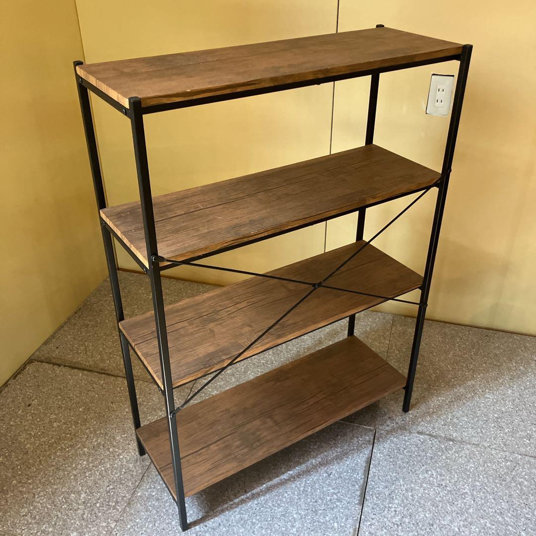 Salut!　サリュ オールドアイアンラックワイド4段シェルフ　ディスプレイ棚