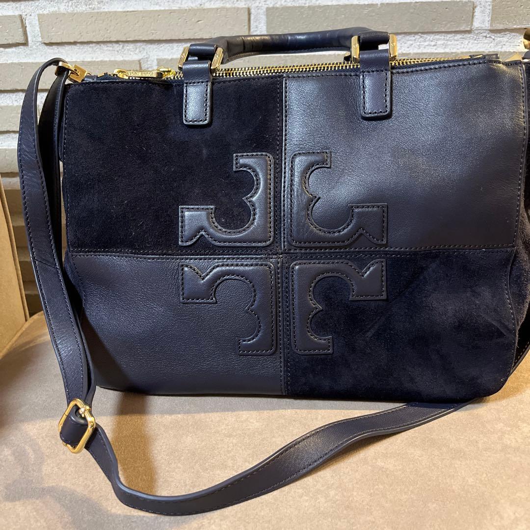 Tory burch ネイビー2way ショルダーバッグ
