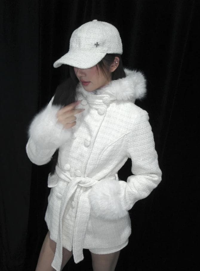 ジャケット・アウター andwang Twinkle Button Tweed Coat