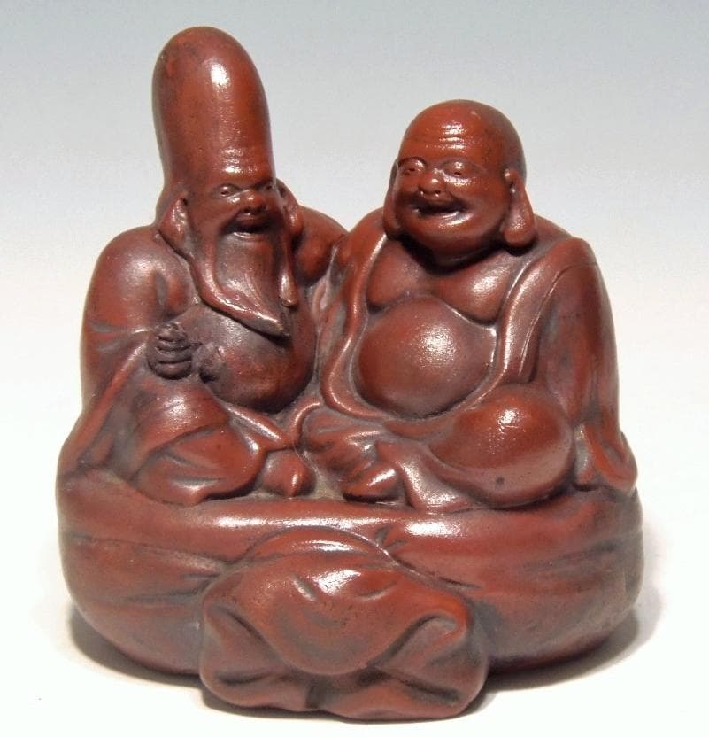 古備前 七福神 福禄寿 布袋 備前焼 開運 置物 縁起物 骨董