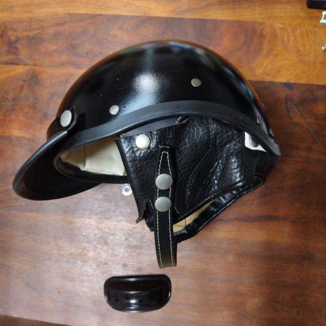 ノマドクロージング 半帽ヘルメット ブラック バイザー付き