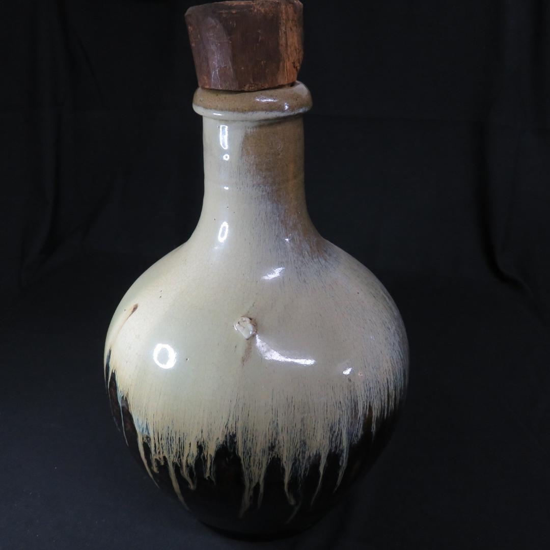 大徳利 会津本郷焼 古作 民芸 民藝 インテリア 飾り 蓋つき