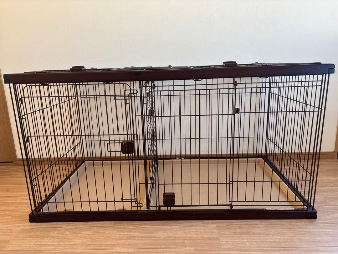 ペティオ トイレのしつけができるドッグルームサークル ブラウン　ワイド　屋根付き