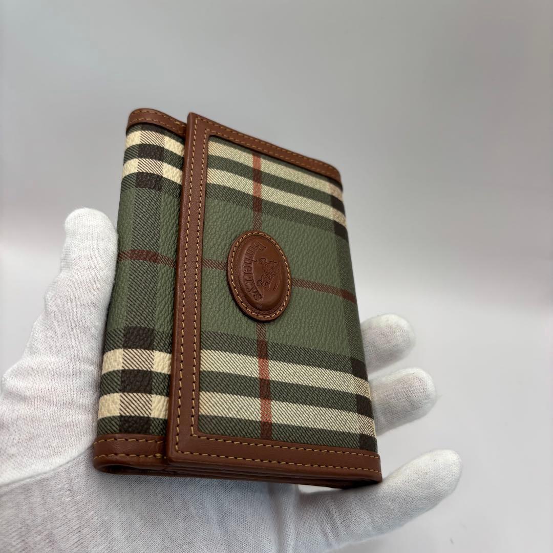 美品/希少品　BURBERRYS 二つ折り財布　チェック　グリーン　ブラウン