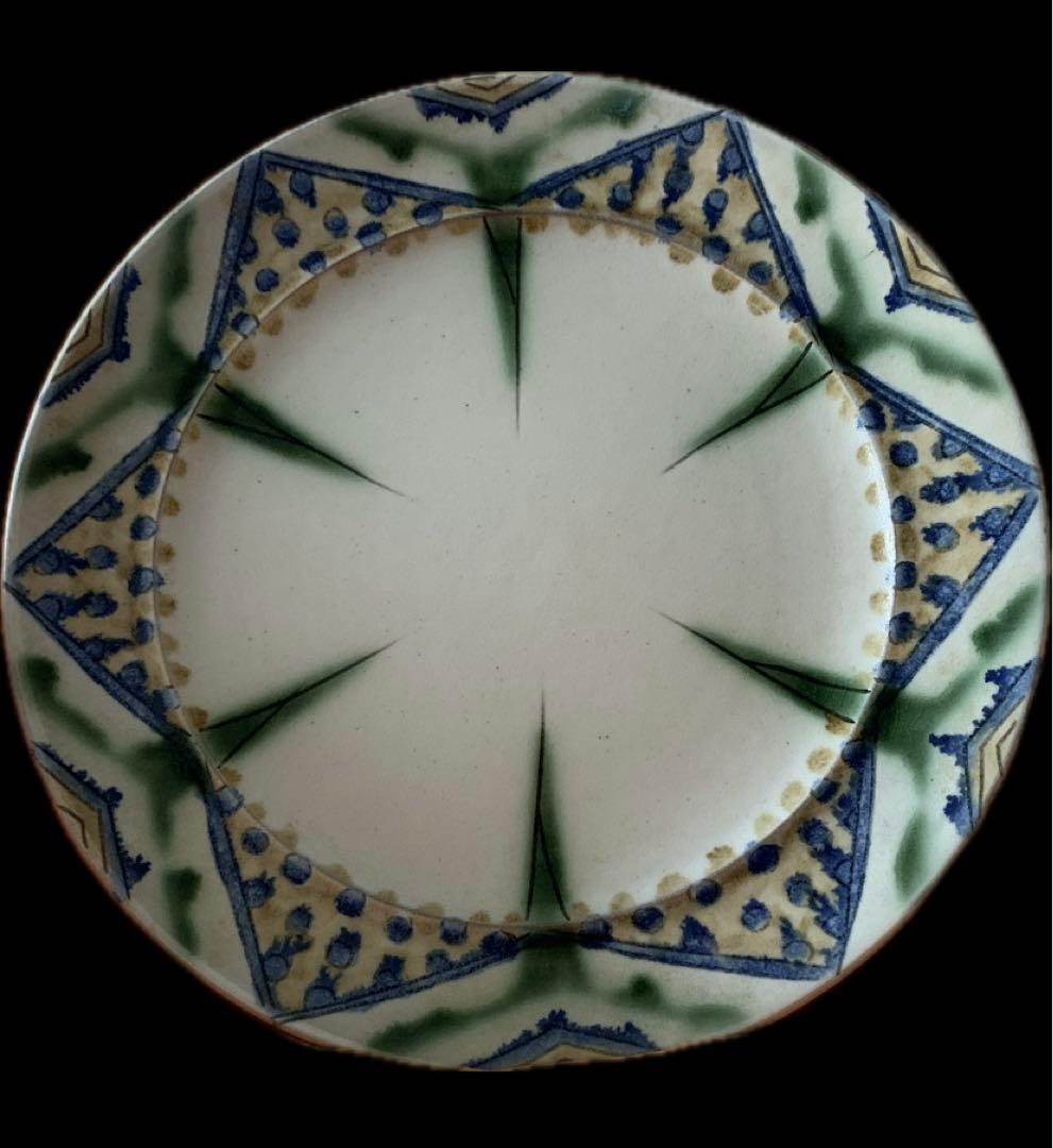 幸兵衛窯　ペルシア三彩　大皿　盛付皿　在銘