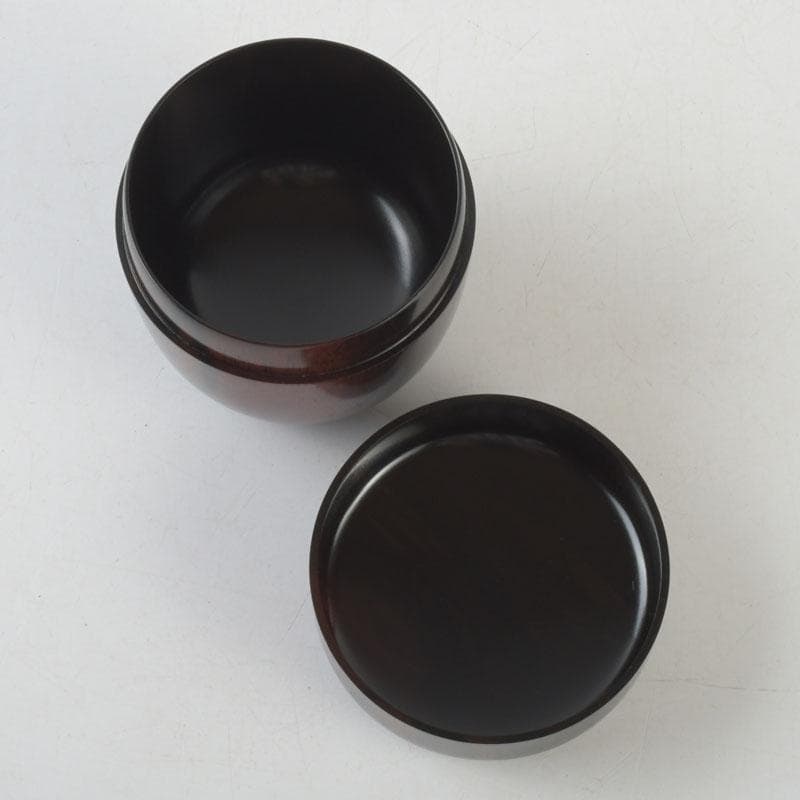 茶道具　山中塗　福田芳朗作　縞黒檀南天杢象嵌　壷々　大高棗　共布共箱　V9263