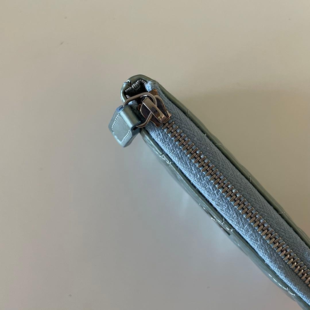 CHANEL シャネル　エナメル　ケース　マトラッセ　ライトブルー