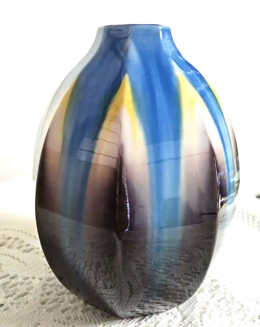 柴田博　九谷焼『釉彩一輪生』未使用　共箱付き