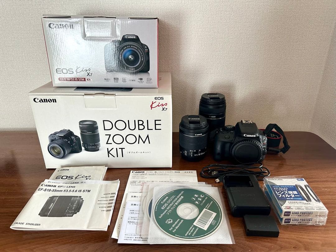 Canon EOSkiss x7ダブルズームキット (レンズ保護フィルター付き)