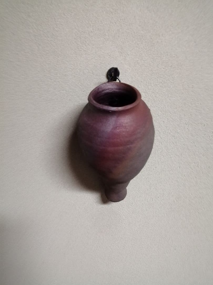 古美術品　時代　掛花入　南蛮蓑文虫　南蛮花入　南蛮粽花入　茶道具　古陶　骨董