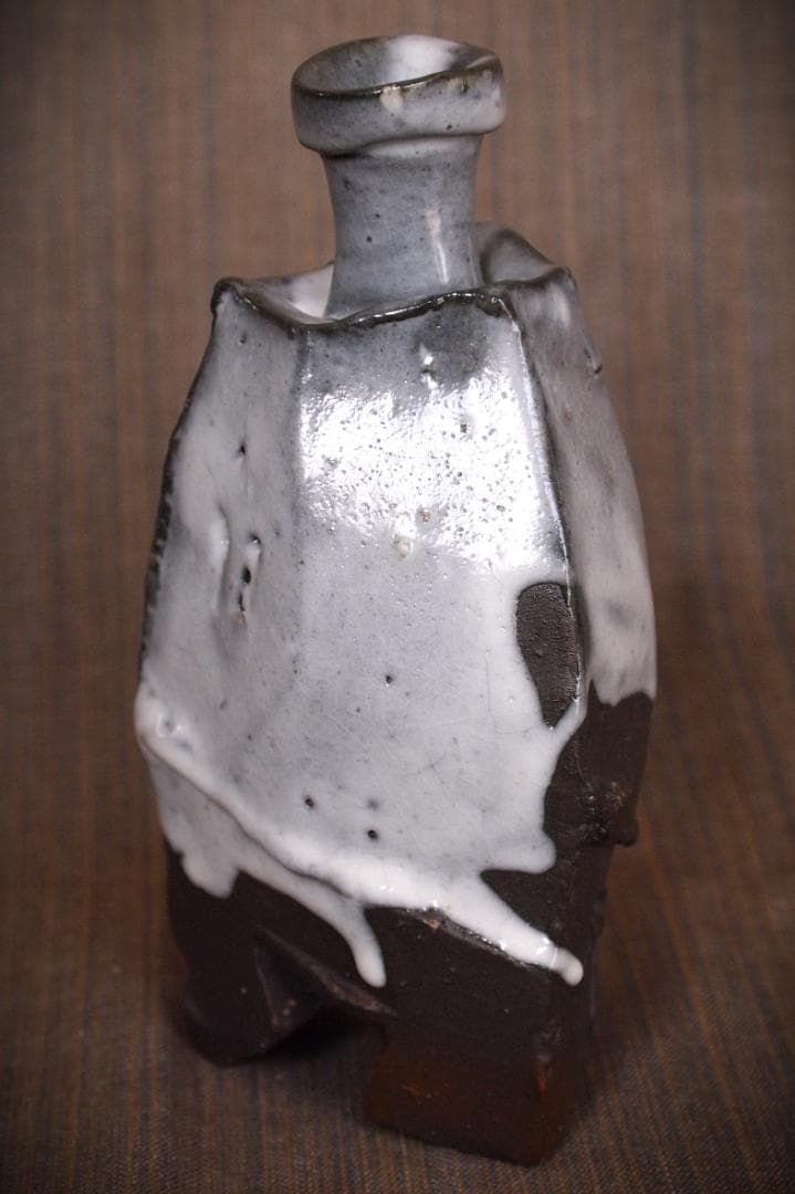 人気作家★隠崎隆一【師：人間国宝　伊勢崎淳】★白釉徳利