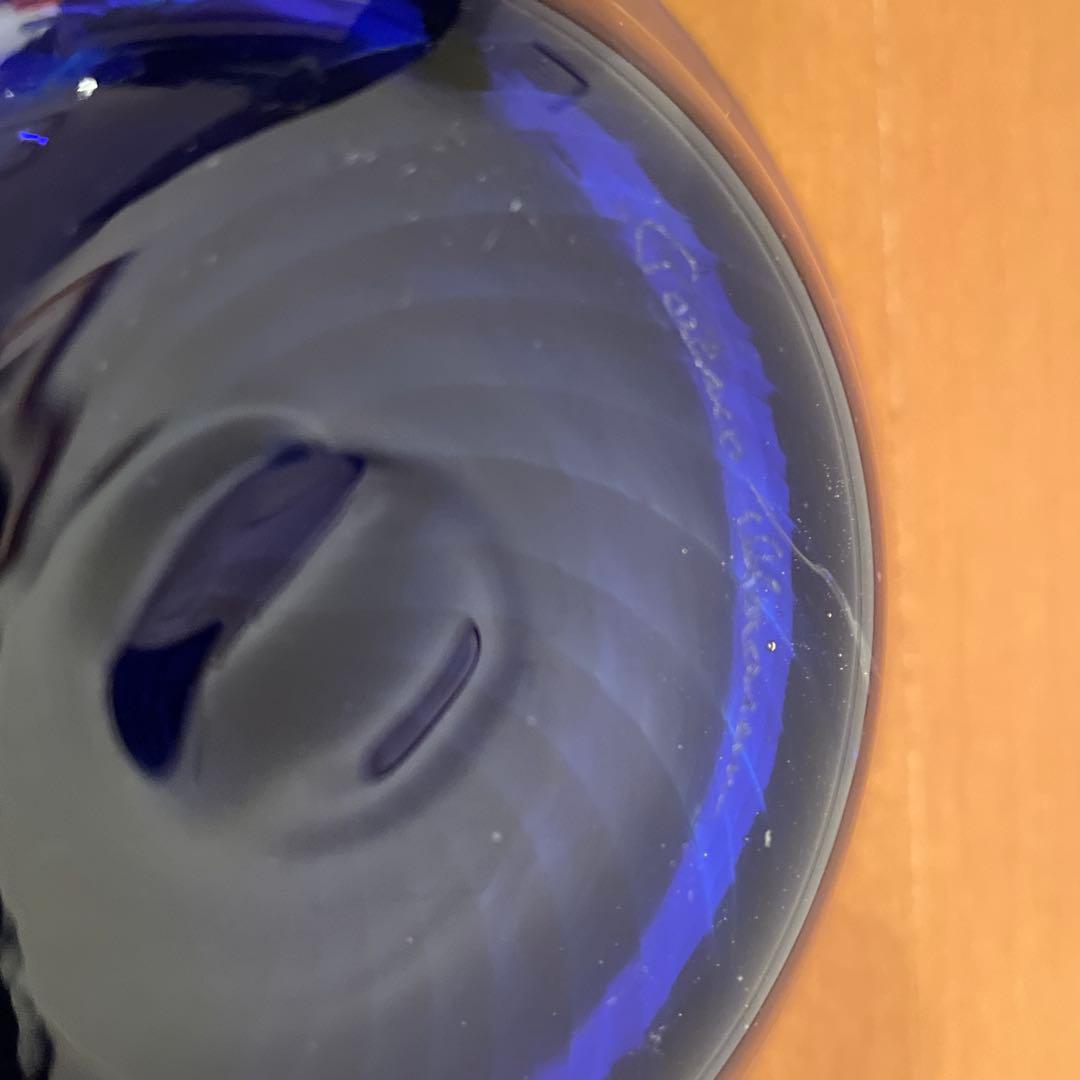 青色 渦巻き模様 ガラスボウル フィンランドの作家さんものです