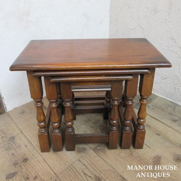 イギリス製 アンティーク 家具 オールドチャーム ネストテーブル 6129e