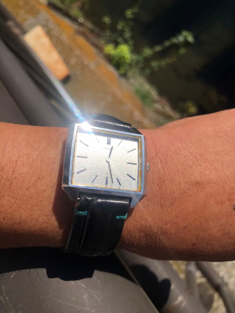 KTA様★美品稼動レア★セイコー　シャリオ　スクエア　手巻き　メンズ　腕時計