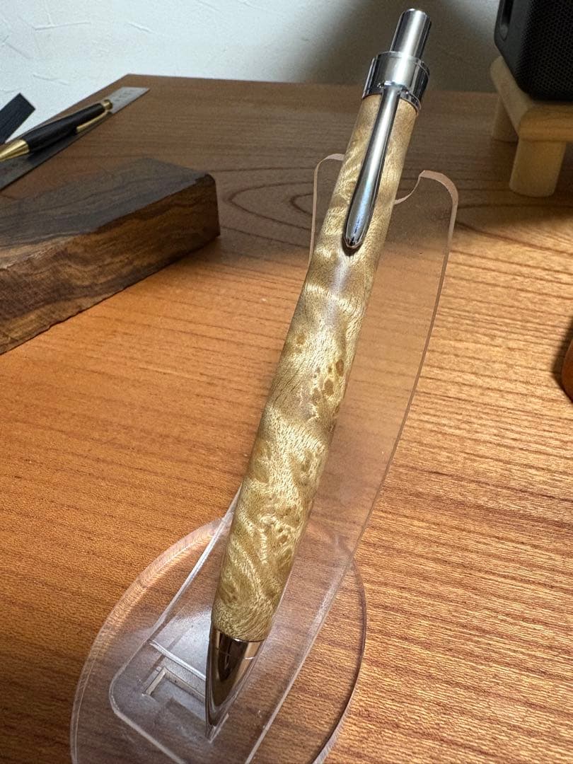 548極上　マーブルウッド　瘤杢　縮杢　木軸シャーペン　ボールペン