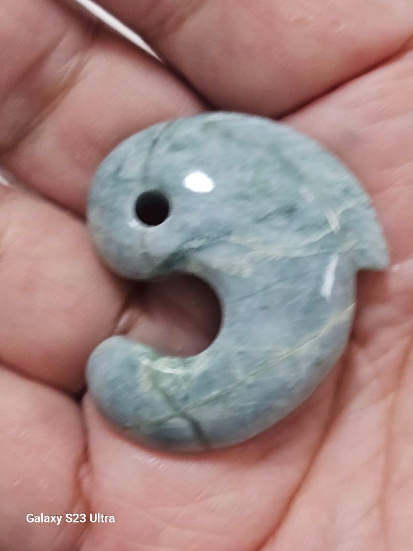 糸魚川翡翠飛龍勾玉４０mm　伝統工芸士作品