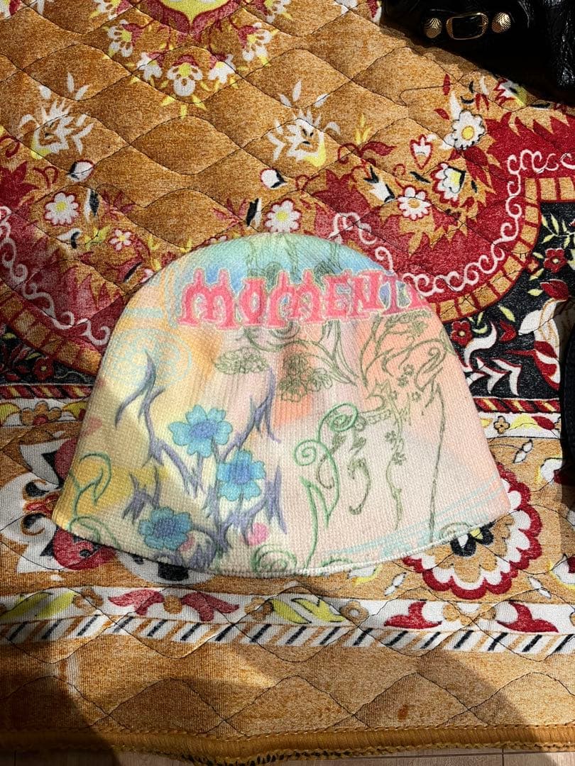 momentel 花柄デザイン ニットビーニー