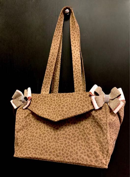 【美品】スーザンランシー オーダー キャリーバッグ レオパードブラウン×ピンク