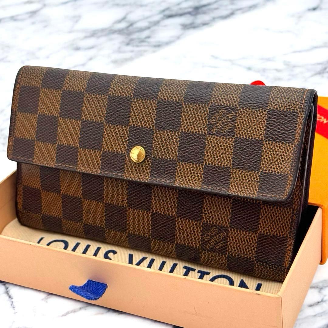 極美品✨️ルイヴィトン　ダミエ　エベヌ　インターナショナル　三つ折り財布　財布