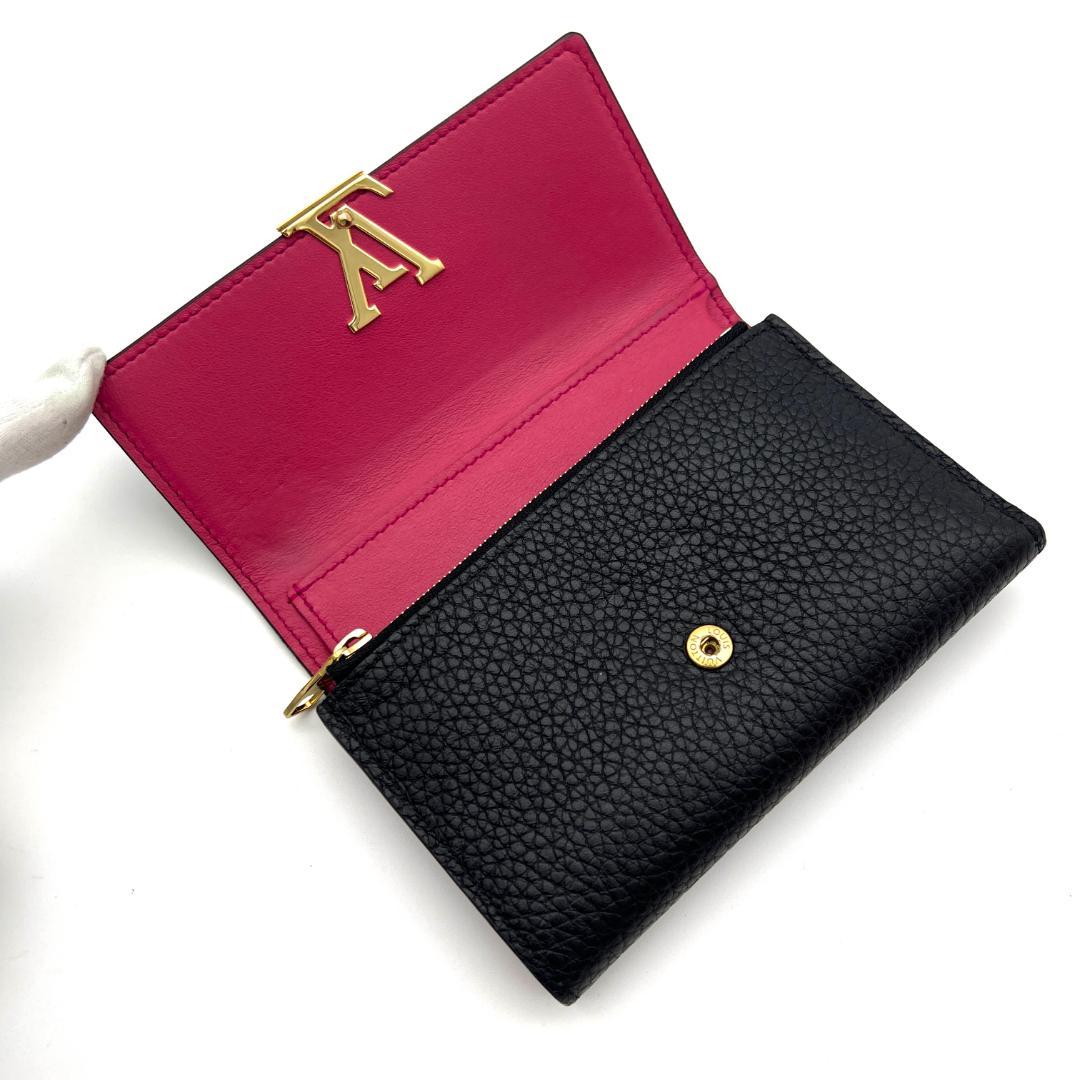 【超極美品】ルイヴィトン ポルトフォイユ カプシーヌ コンパクト 黒 A658